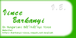 vince barkanyi business card